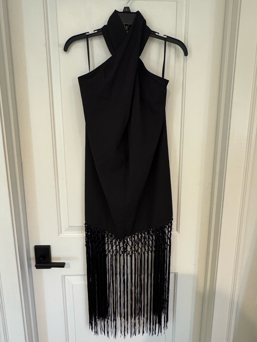 NWT Commense black fringe dress